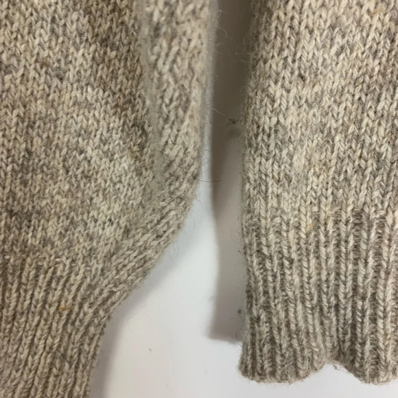 London Fog Oatmeal Wool Shawl Collar Sweater Vintage Knit Pullover Men Small USA - Picture 9 of 12